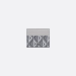 DIOR Card Holder Gray CD Diamond Canvas