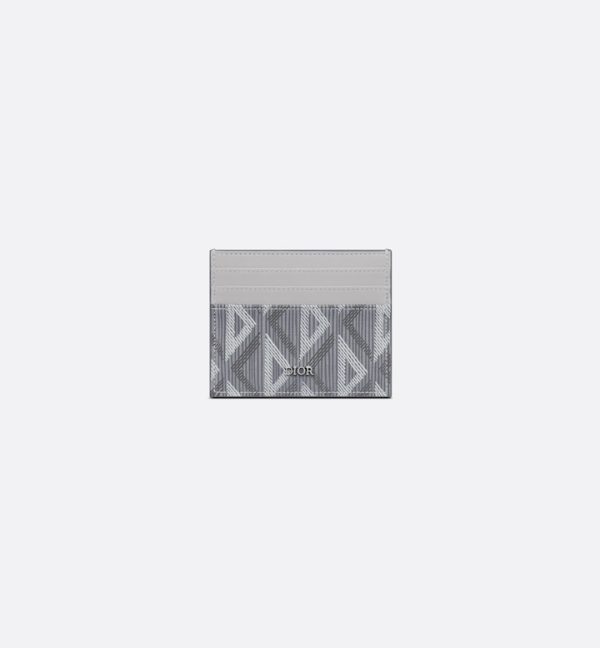 DIOR Card Holder Gray CD Diamond Canvas