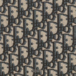 DIOR A5 Pouch Beige and Black Oblique Jacquard