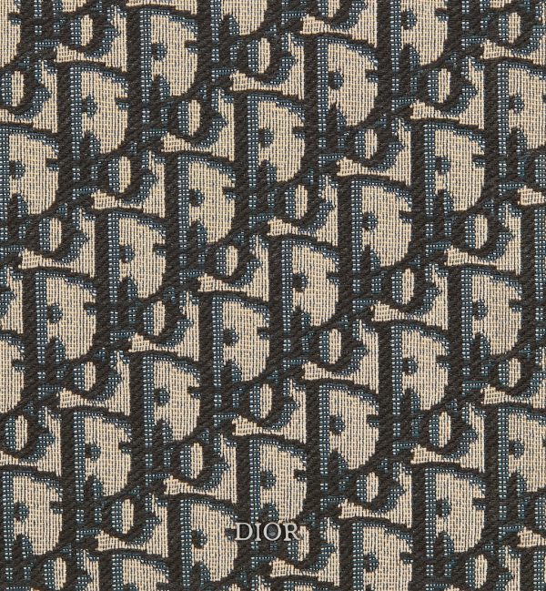 DIOR A5 Pouch Beige and Black Oblique Jacquard