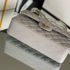 Chanel Classic Handbag 26cm Grey For Women A01112