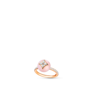 Louis Vuitton B Blossom Ring, Pink Gold, White Gold, Pink Opal And Pave Diamond