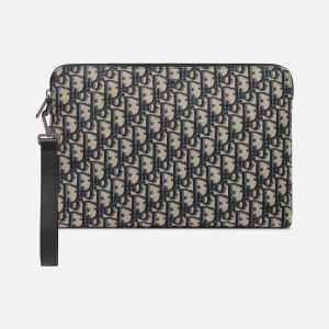 DIOR Pouch Beige and black Oblique jacquard