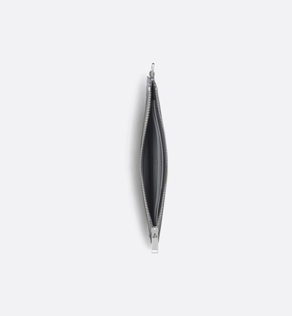 DIOR A5 Pouch Gray Diamond Canvas