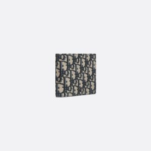 DIOR Wallet  Beige and Black Oblique Jacquard