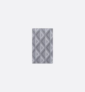 DIOR Long Bifold Card Holder Gray CD Diamond Canvas