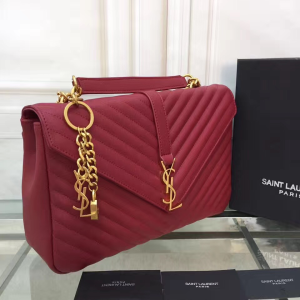YSL College Large Quilted Leather Bag