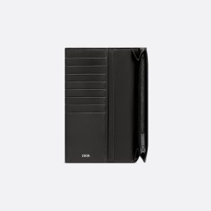 DIOR Vertical Long Wallet Black Oblique Jacquard