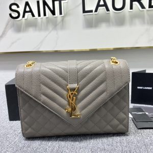 YSL  Envelope Medium Bag In Mix Matelasse Grain  De Poudre Embossed Leather