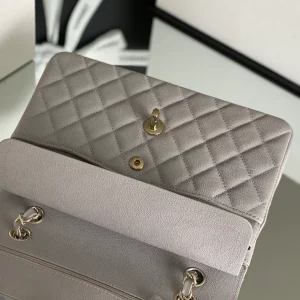 Chanel Classic Handbag 26cm Grey For Women A01112