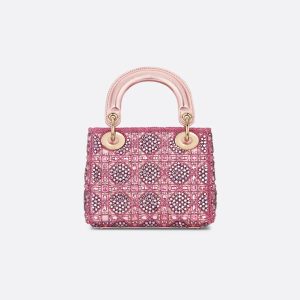Metallic Lambskin and Rose des Vents Satin Embroidered with Beads