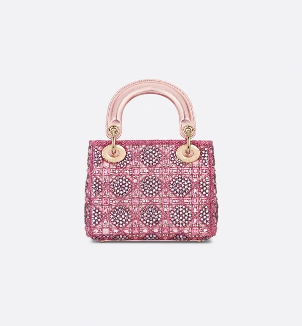 Metallic Lambskin and Rose des Vents Satin Embroidered with Beads