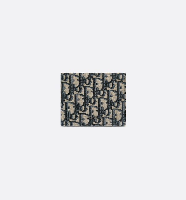 DIOR Wallet  Beige and Black Oblique Jacquard