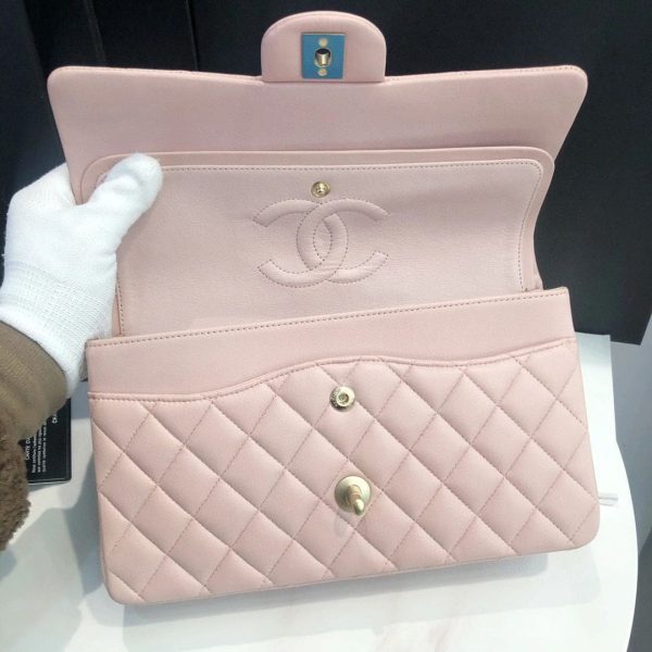 Chanel Medium Classic Double Flap Light Pink Caviar Light Gold Hardware