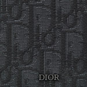 DIOR Vertical Long Wallet Black Oblique Jacquard
