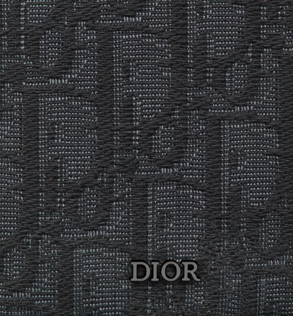 DIOR Vertical Long Wallet Black Oblique Jacquard
