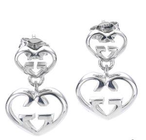 GUCCI Love Britt G Heart Earrings in SiLVer