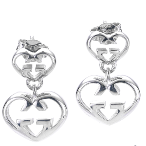 GUCCI Love Britt G Heart Earrings in SiLVer