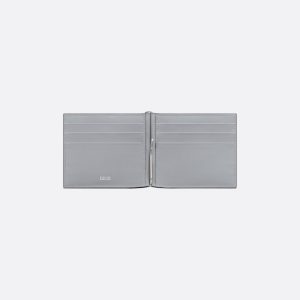 DIOR Wallet with Bill Clip Gray CD Diamond Canvas