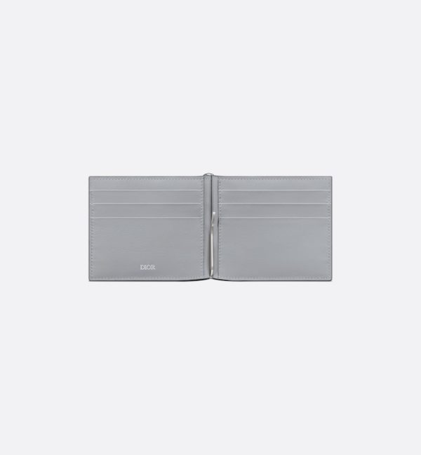 DIOR Wallet with Bill Clip Gray CD Diamond Canvas
