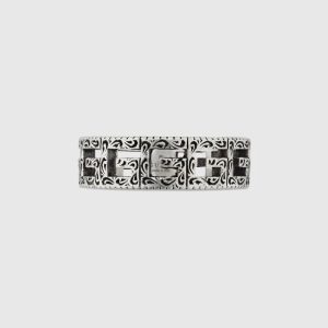 GUCCI SILVER RING WITH SQUARE G