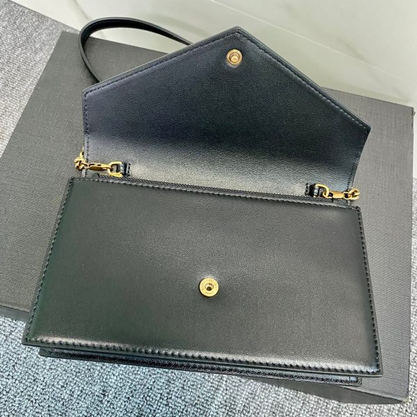 YSL Cassandre Envelope Chain Wallet In Smooth Leather