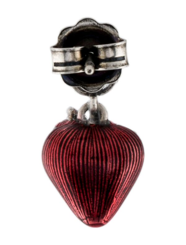 GUCCI Enamel Interlocking G Strawberry Single Earring