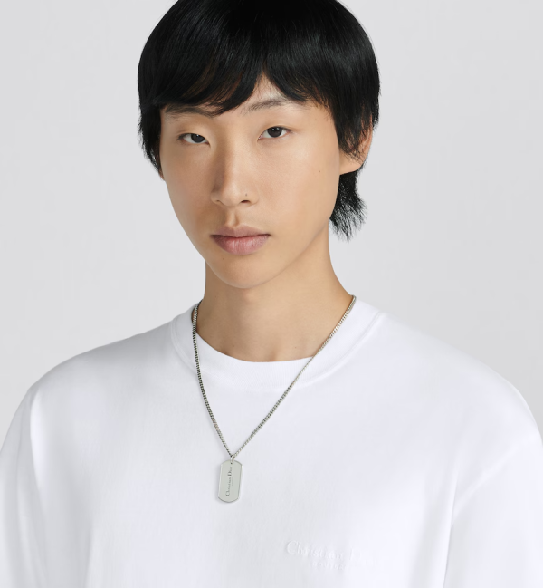 DIOR CD Couture Plate Pendant Necklace