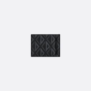 DIOR Wallet with Bill Clip Black CD Diamond Canvas