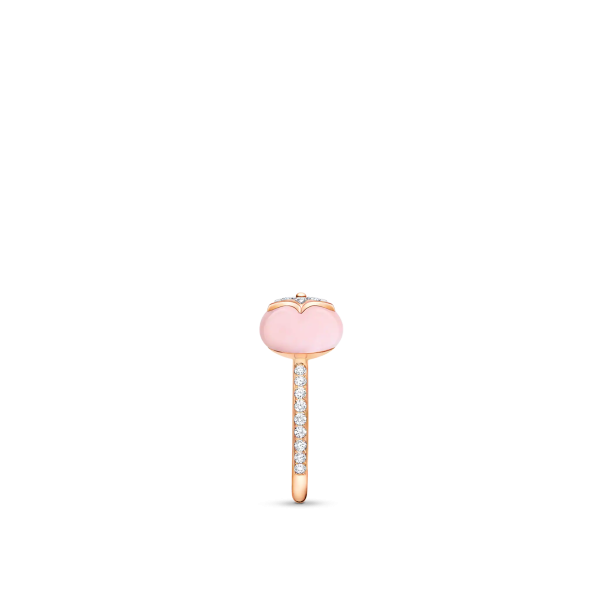 Louis Vuitton B Blossom Ring, Pink Gold, White Gold, Pink Opal And Pave Diamond