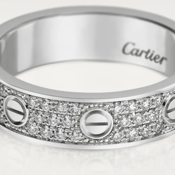 CARTIER LOVE WEDDING BAND, DIAMOND-PAVED