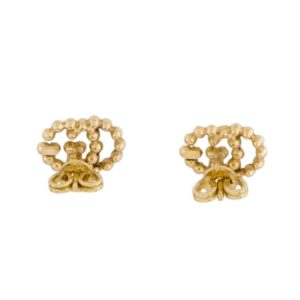 GUCCI 18K Running G Diamond Stud Earrings