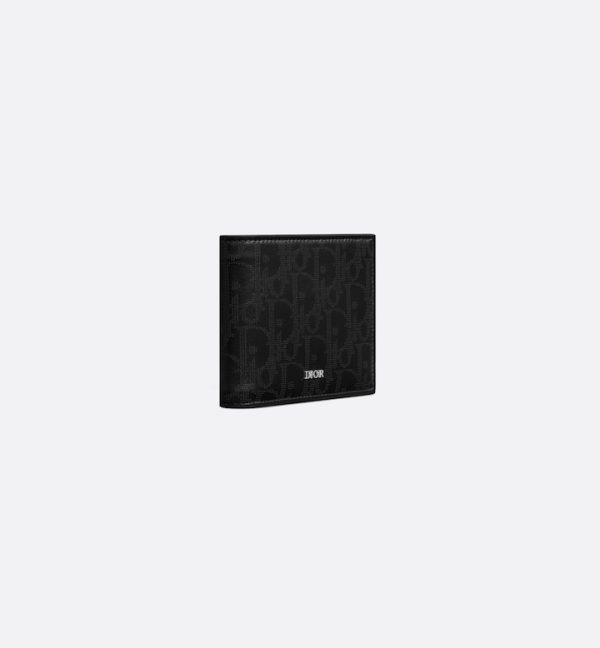 DIOR Bifold Wallet  Black Oblique Galaxy Leather
