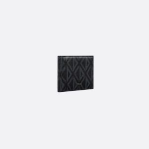 DIOR Wallet with Bill Clip Black CD Diamond Canvas