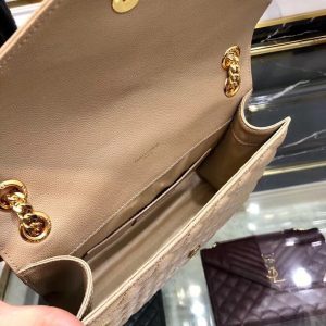 YSL  ENVELOPE MEDIUM BAG IN MIX MATELASSÉ GRAIN DE POUDRE EMBOSSED LEATHER