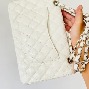 Chanel Small Classic Handbag White For Women, Women's Bags 9.1in/23cm
