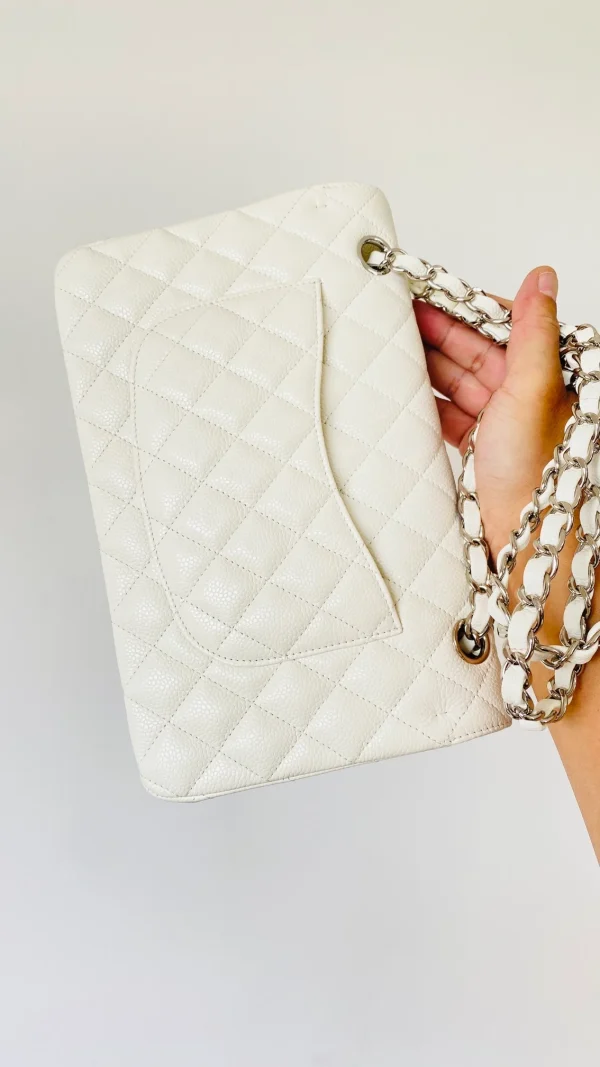 Chanel Small Classic Handbag White For Women, Women's Bags 9.1in/23cm