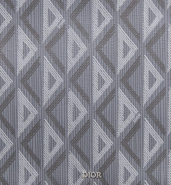 DIOR A5 Pouch Gray Diamond Canvas