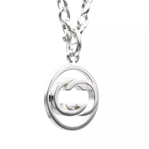 GUCCI Sterling SiLVer Interlocking G Pendant Necklace