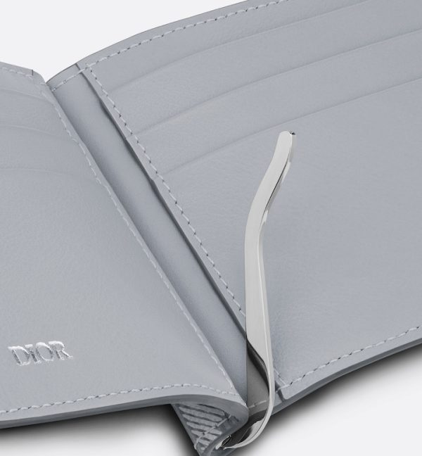 DIOR Wallet with Bill Clip Gray CD Diamond Canvas