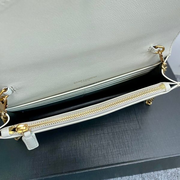YSL Cassandre Envelope Chain Wallet In Smooth Leather