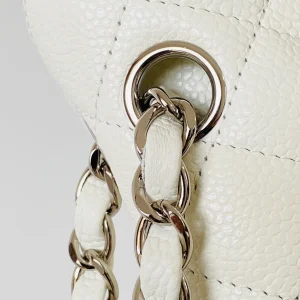 Chanel Small Classic Handbag White For Women, Women's Bags 9.1in/23cm