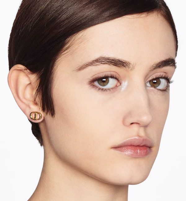 DIOR CD Navy Stud Earrings