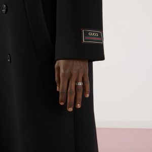 GUCCI SILVER RING WITH SQUARE G