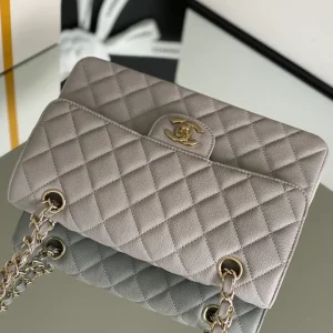 Chanel Classic Handbag 26cm Grey For Women A01112