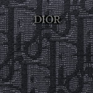 DIOR Zipped Long Wallet  Black Oblique Jacquard