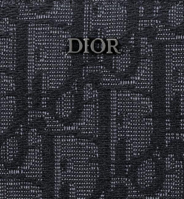 DIOR Zipped Long Wallet  Black Oblique Jacquard