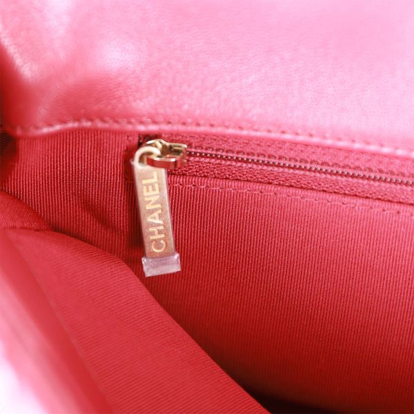 Medium 19 Flap Bag Red Calfskin Mixed Hardware