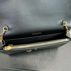 YSL Cassandre Envelope Chain Wallet In Smooth Leather