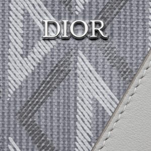 DIOR A5 Pouch Gray Diamond Canvas
